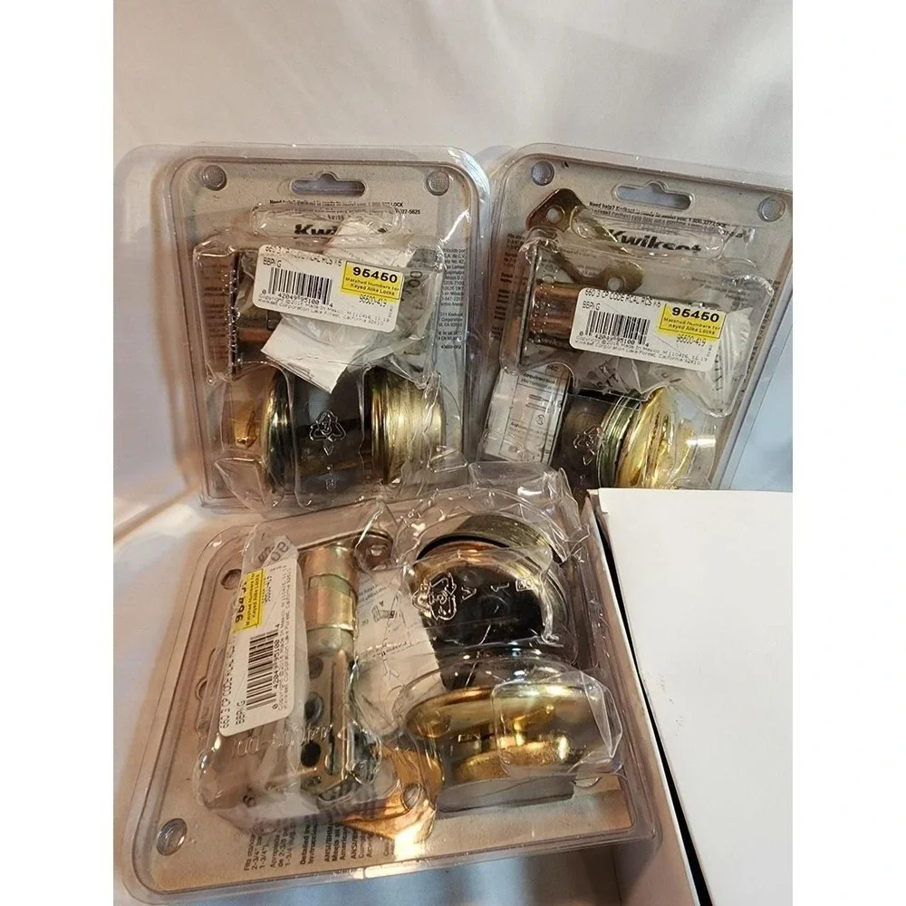Kwikset 660 Deadbolt Keyed Alike 3 & 1open Pack Plus OpenBox Polished Brass95450